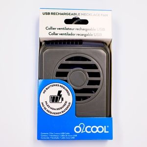 O2Cool Rechargeable Deluxe Necklace Fan Hands Free Cooling Battery Operated